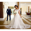 Venda quente vestido de noiva Vestidos de novia Robe De Mariage Cap Sleeve Vestidos de casamento de renda CWF2350